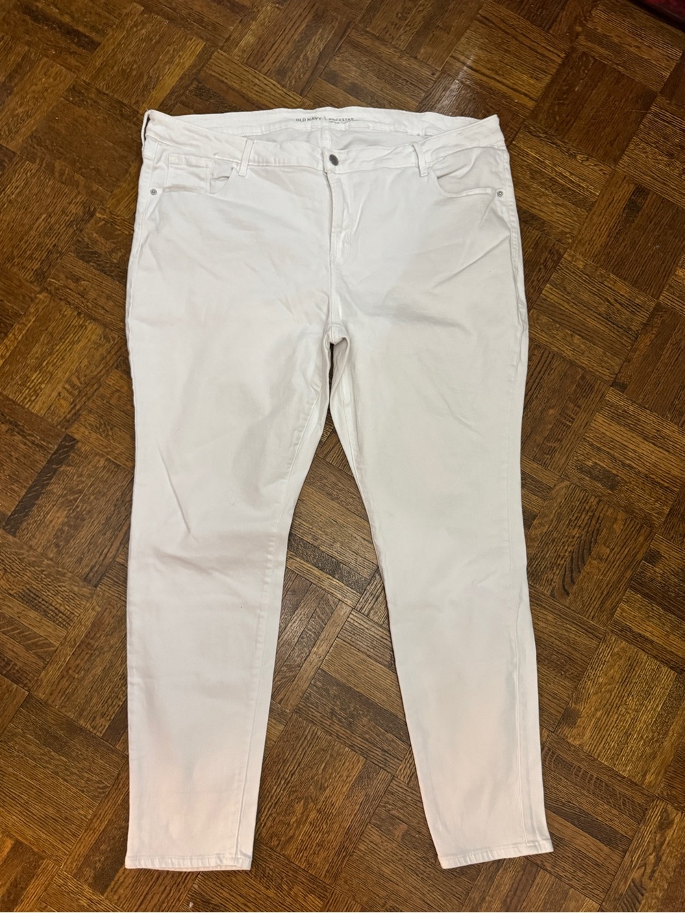 OLD NAVY Rockstar Mid-Rise Bright White Jeans Plus Size 20 Regular Pre-Owned